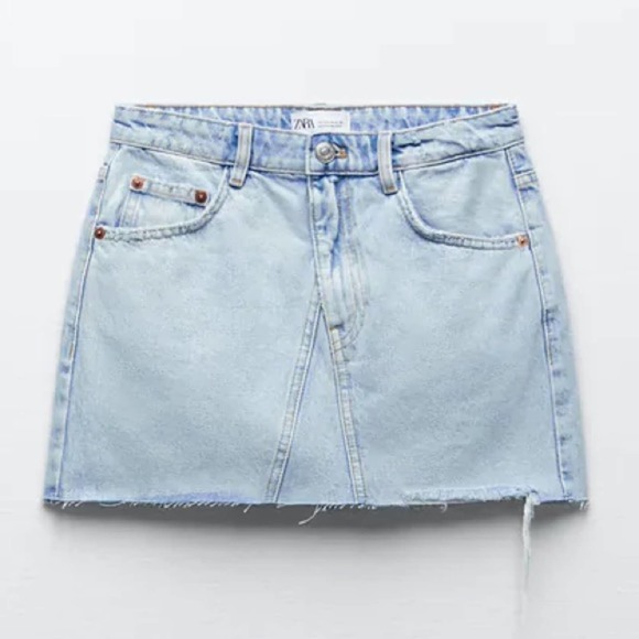 Zara ASYMMETRIC DENIM SKIRT - Picture 6 of 8